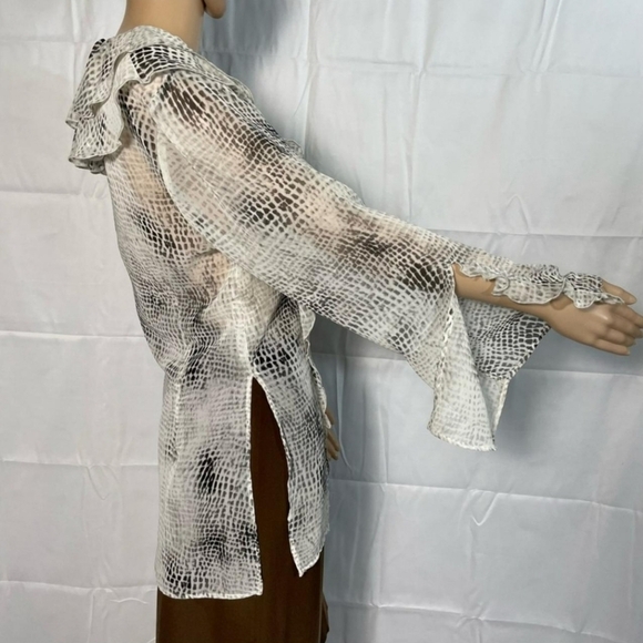 Zara Ruffled Animal Print Blouse - Picture 5 of 9